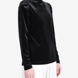 Black t-shirt worn by a person, showing the t-shirt fit