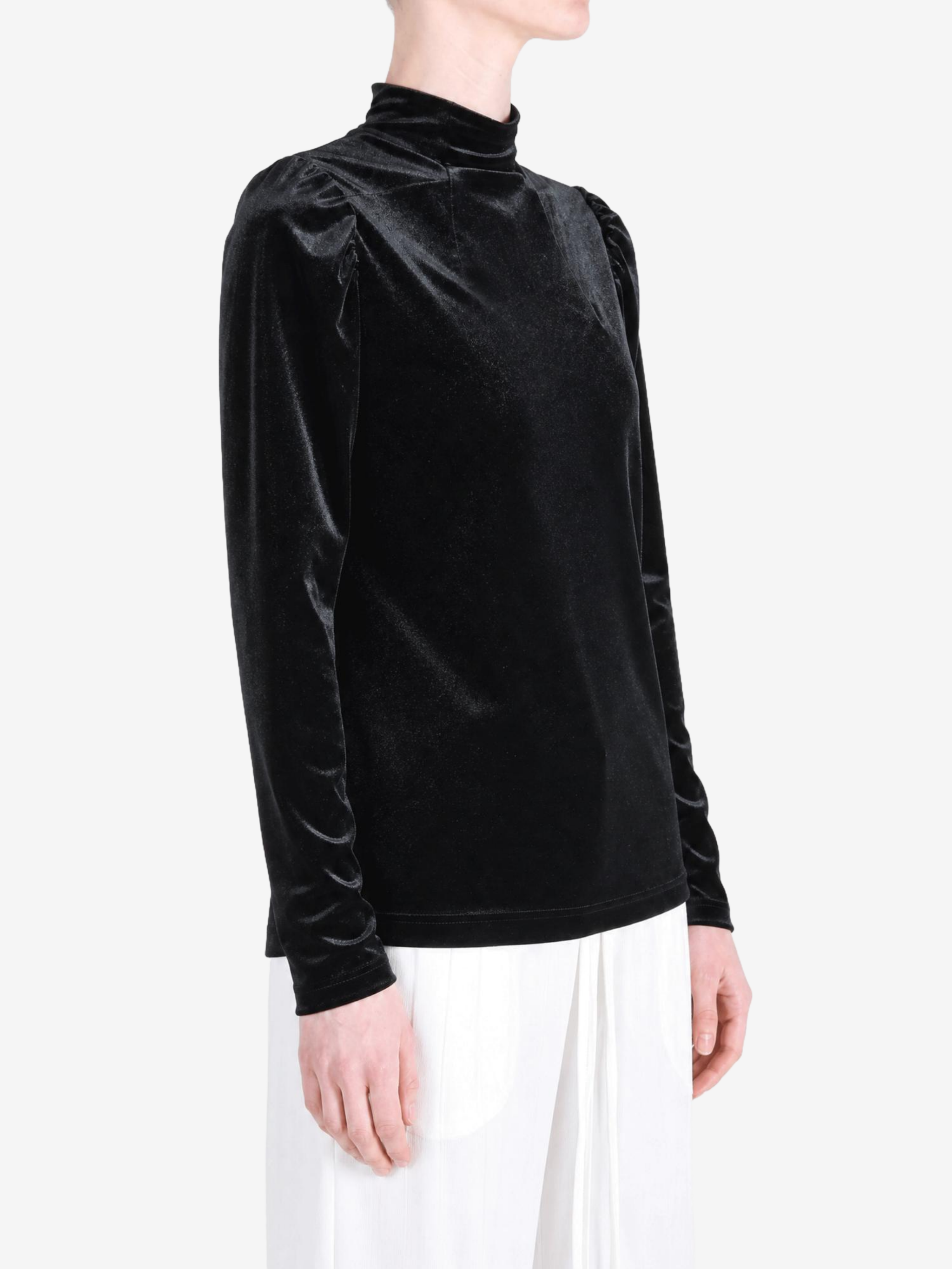 Black t-shirt worn by a person, showing the t-shirt fit