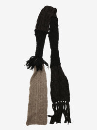 Y'S - Women Slub×Mohair Combi Patched Knitted Scarf