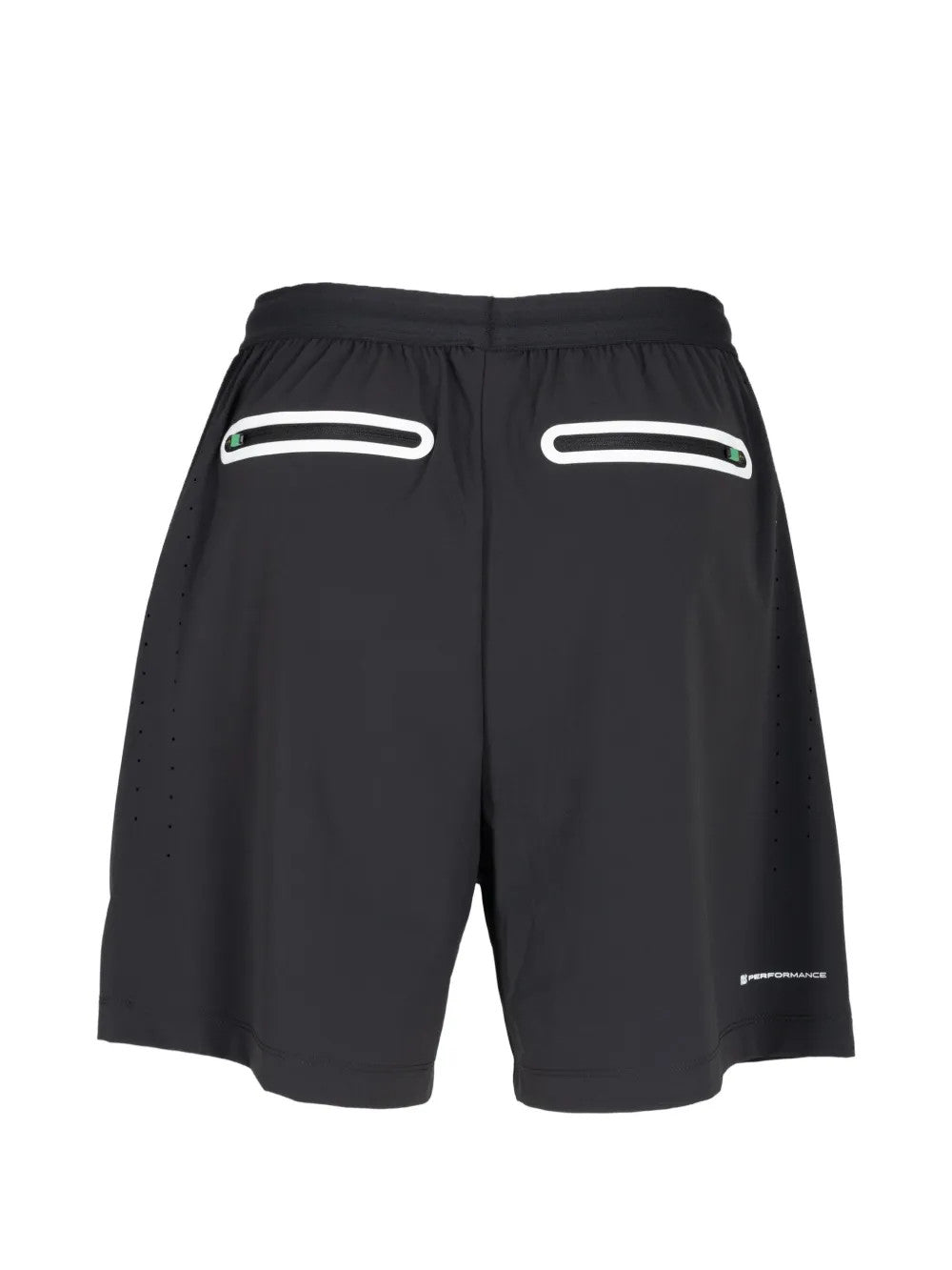 Black shorts, back view