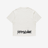 Tan t-shirt, back view