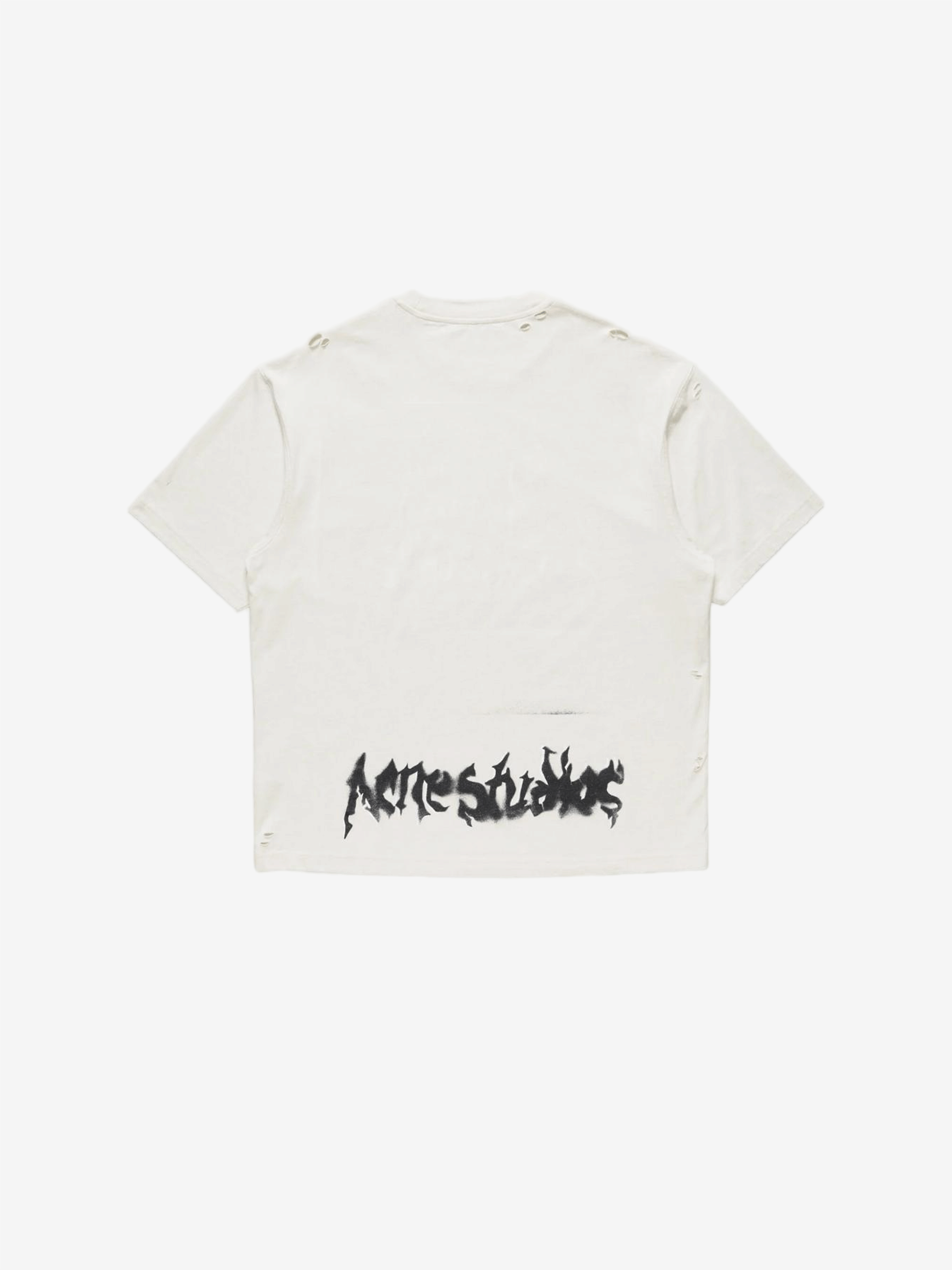 Tan t-shirt, back view