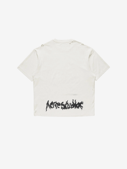 Tan t-shirt, back view