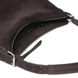 Close up of brown bag, showing texture of the Calfskin fabric