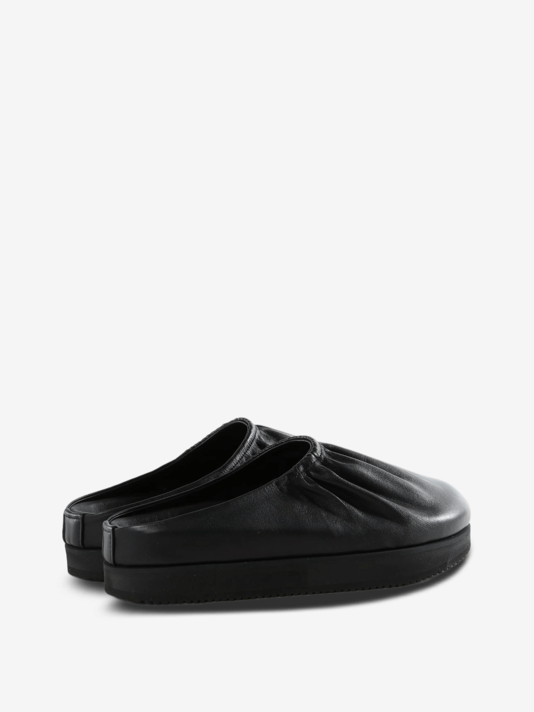 Black sandals, front view