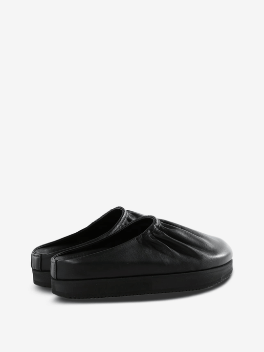 Black sandals, front view
