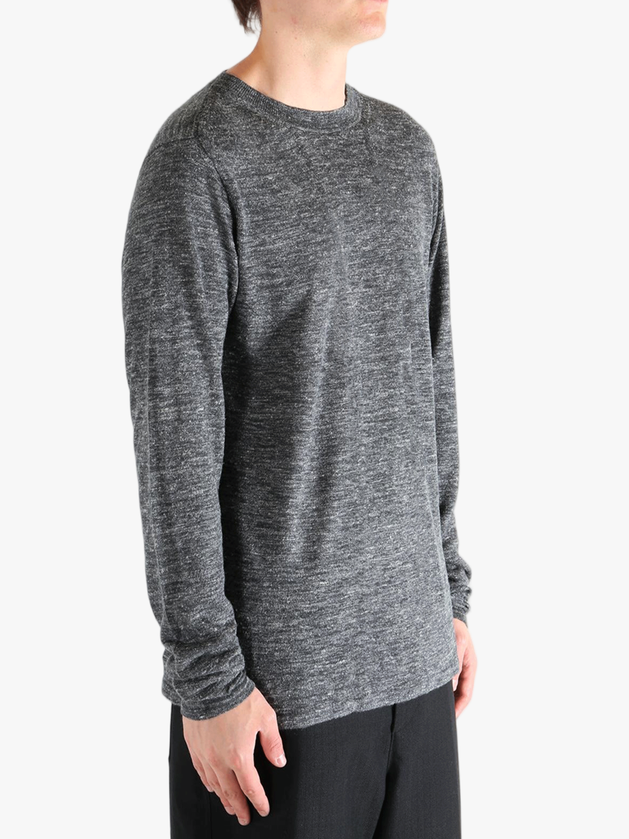 Grey shirt, side view