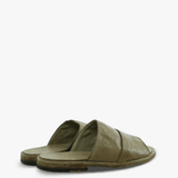 Green sandals, side view