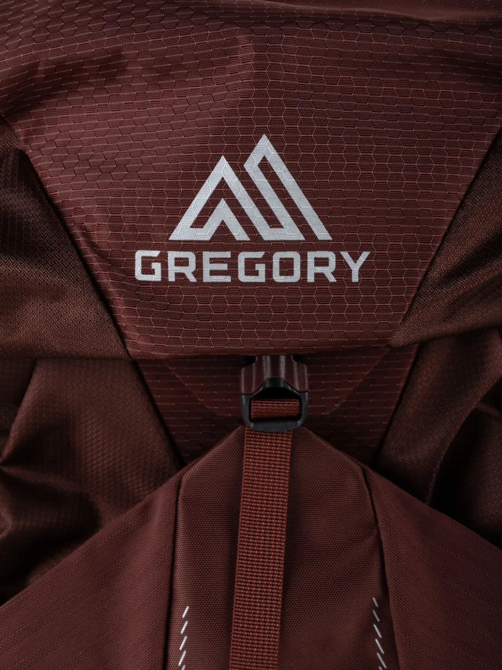 Close up of Burgundy bag, showing detail