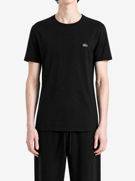 Black t-shirt, full body view