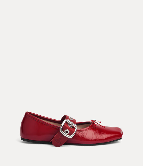 Red shoes, side view