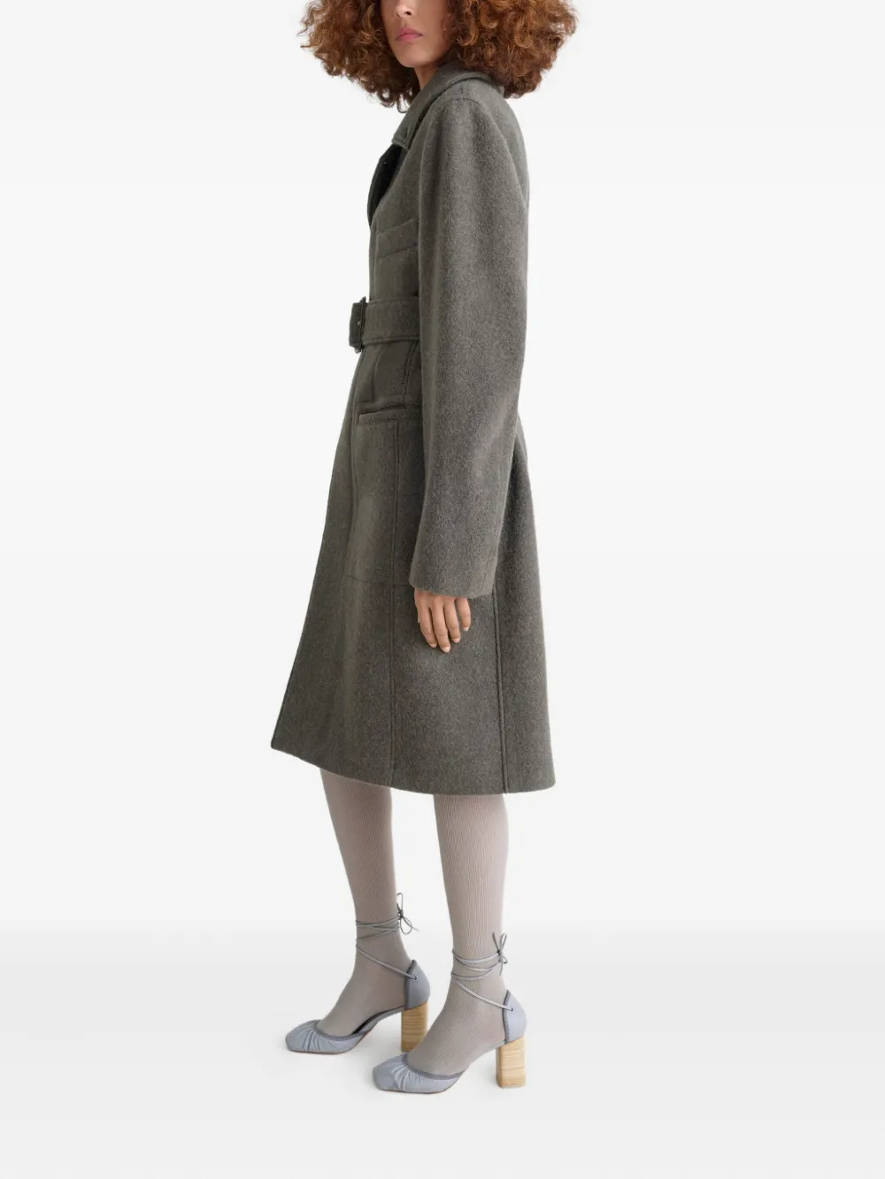 Grey coat,full body view