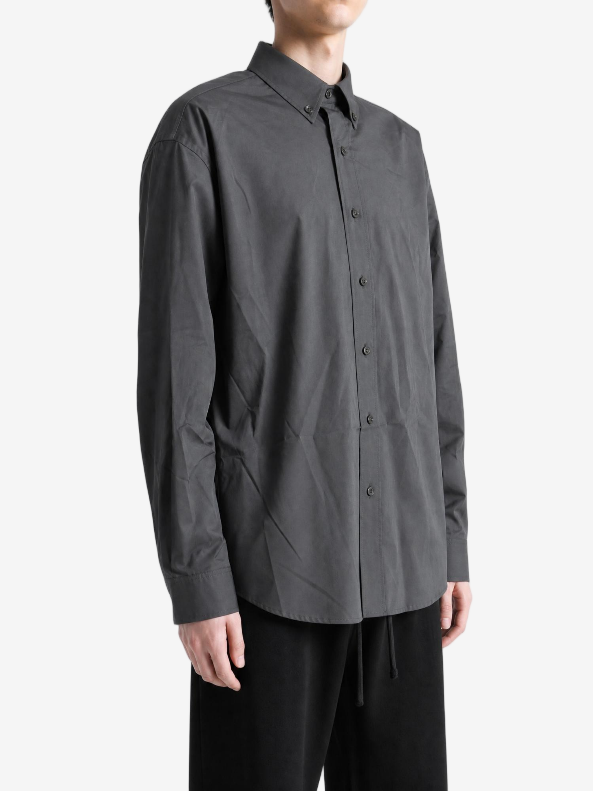 Grey shirt, full body view