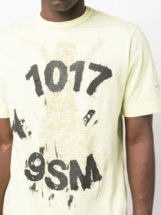 Close up of the Yellow shirt, showing texture of the cotton fabric