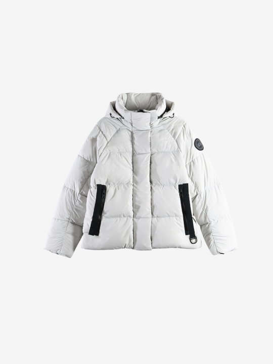 Tan jacket, front view