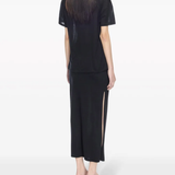 Black t-shirts, full body view