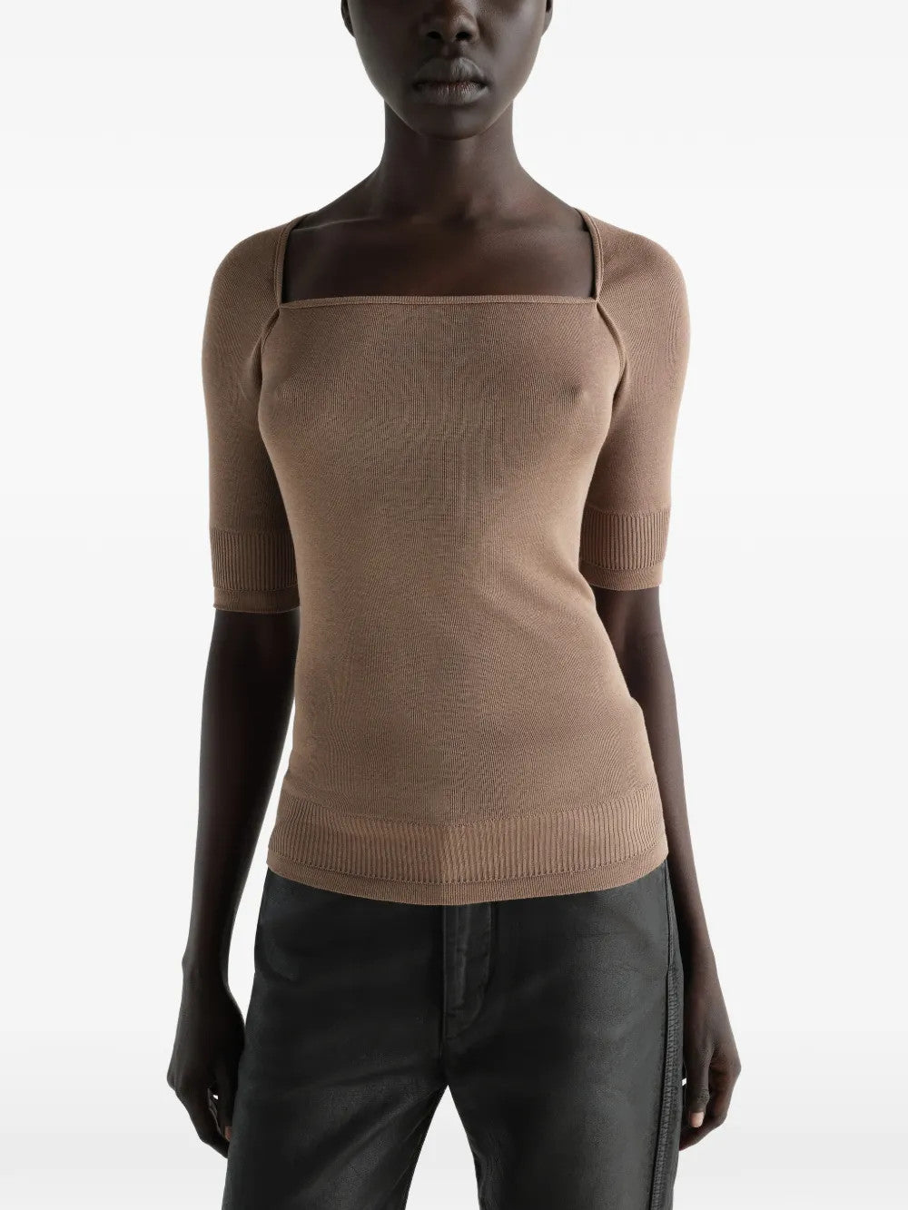 Tan top, full body view