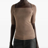 Tan top, full body view