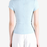 Blue knitwear, front view