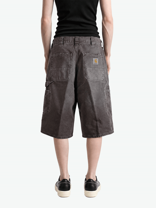 Grey shorts, full body view
