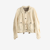Tan jacket, front view
