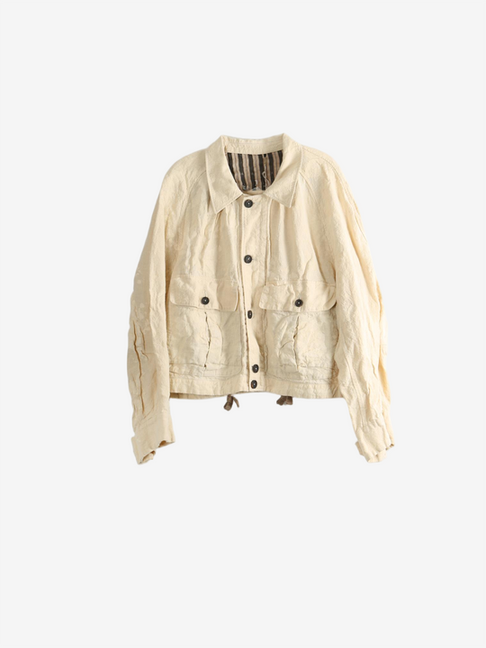 Tan jacket, front view