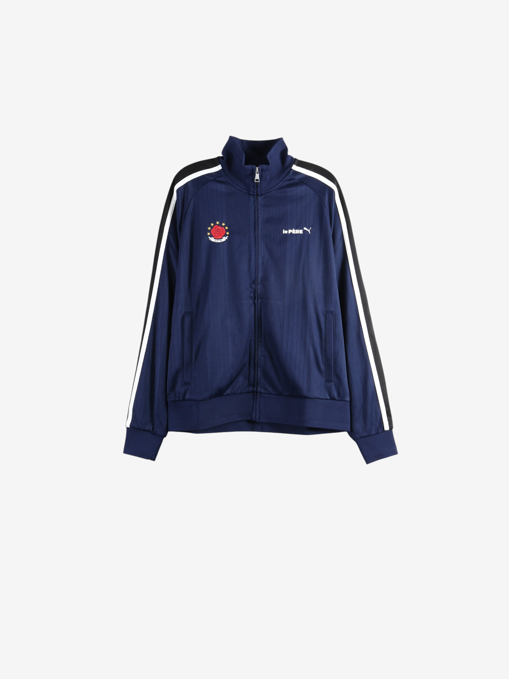 Navy jacket, front view