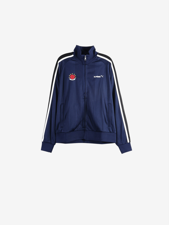 Navy jacket, front view
