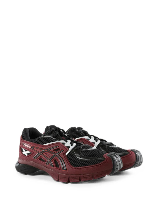Burgundy shoes, front view