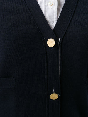 THOM BROWNE - Women Milano Fine Merino Classic V-Neck Cardigan