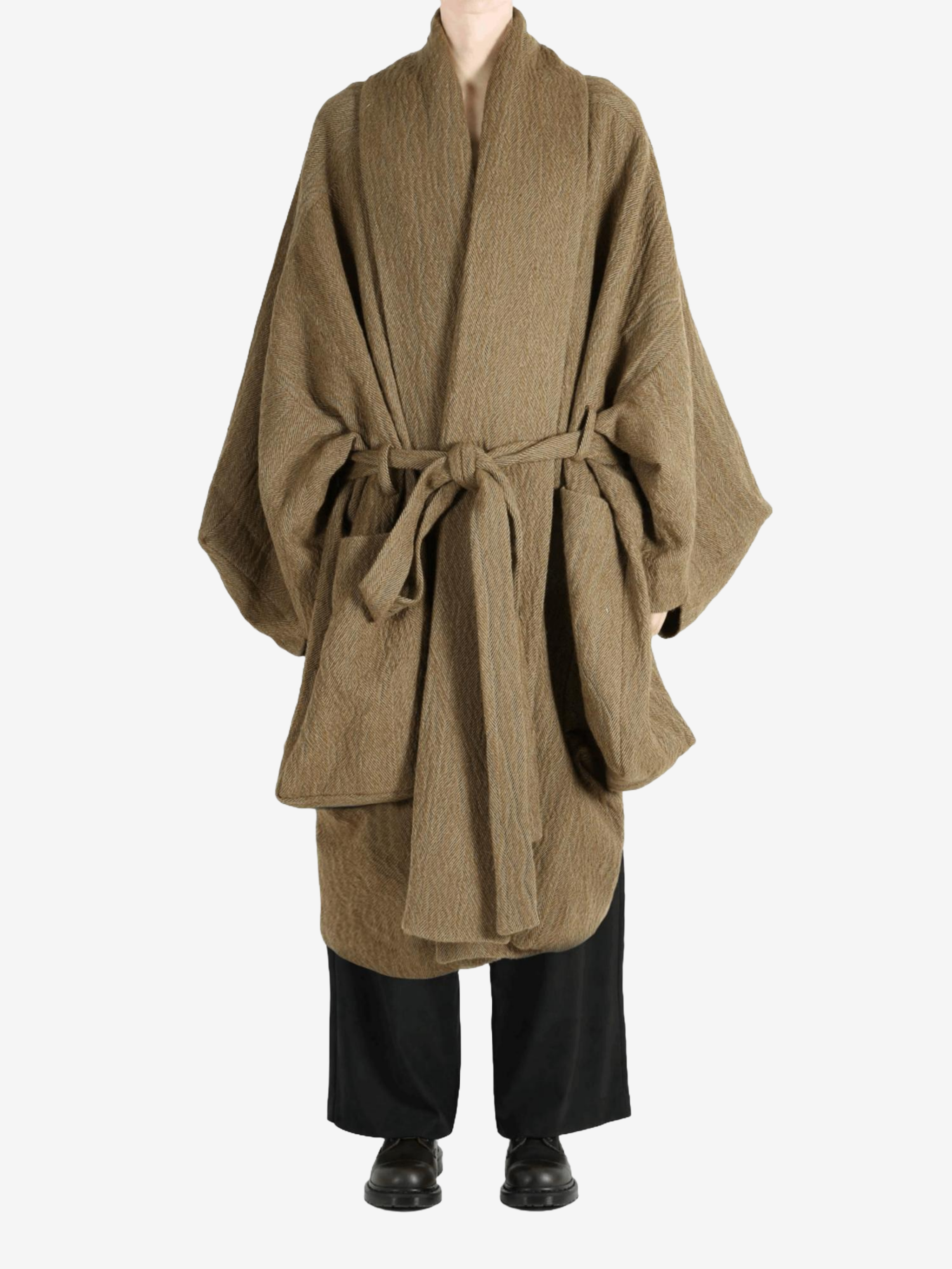 Tan jacket, front view
