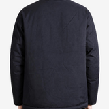 Navy jacket, full body view