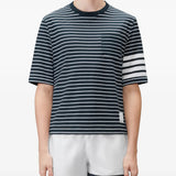 Navy t-shirt, full body view