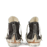 Black sneakers, back view