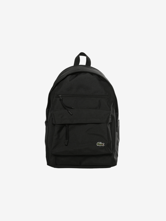 Black backpack, front view