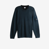 C.P. COMPANY - Men Double Colour Wool Crewneck Lens Sweater
