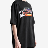 Black t-shirt, full body view