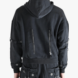 Black jacket worn by a person, showing the jacket's fit