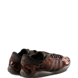 Brown sneakers, back view