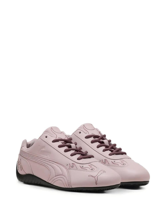 Pink shoes, front view