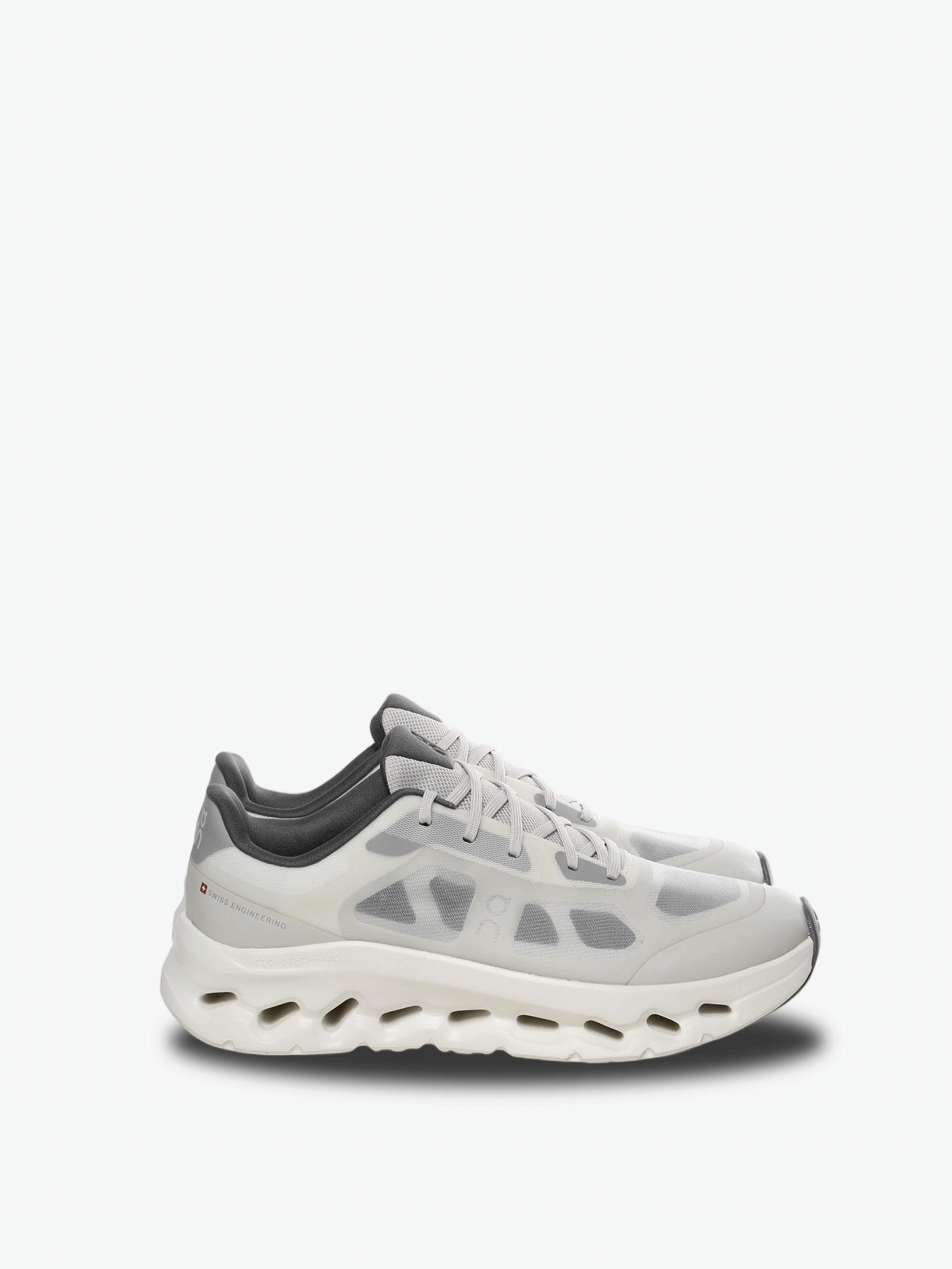 Grey sneakers, front view