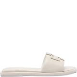 Tan shoes, side view
