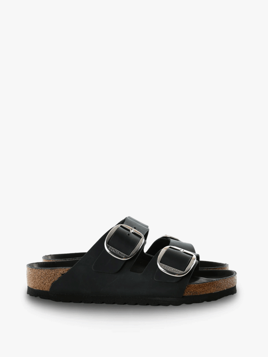 Black sandals, front view