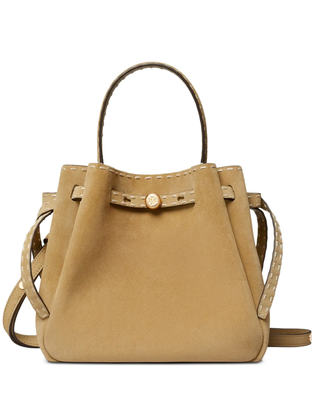 Tan bags, front view