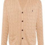 Tan cardigan,front view