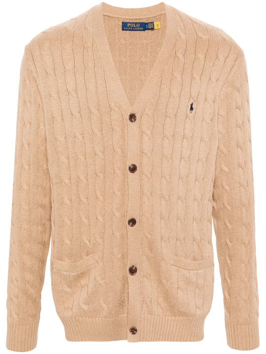 Tan cardigan,front view