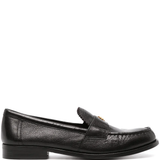 Black loafers , front view