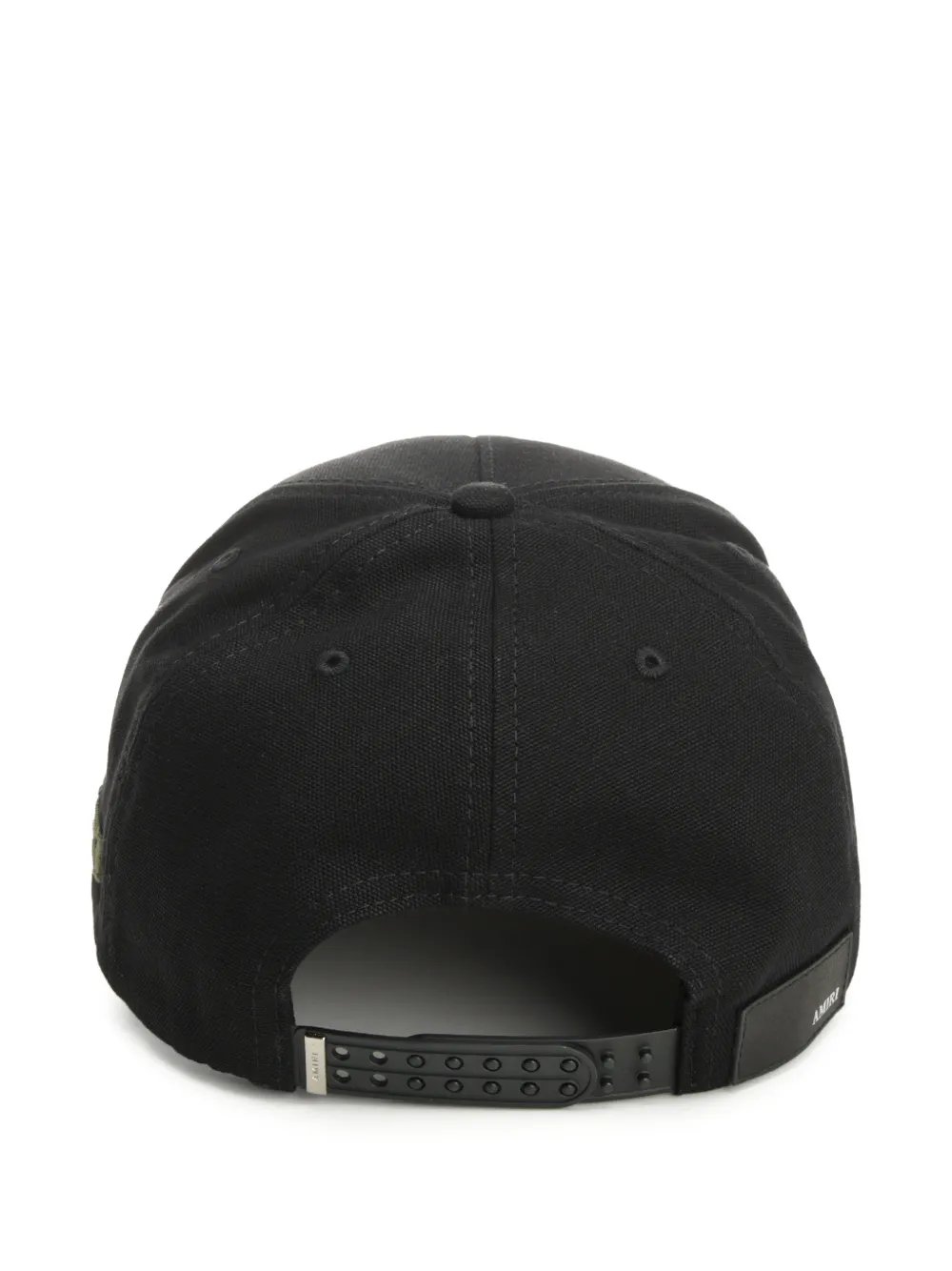 black hat, back view