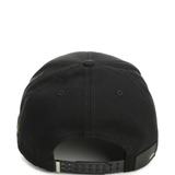 black hat, back view
