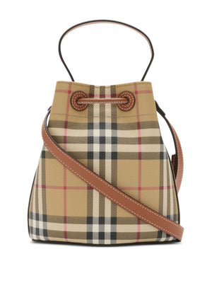 BURBERRY - Women Mini Drawstring Bucket Vintage Check Bag